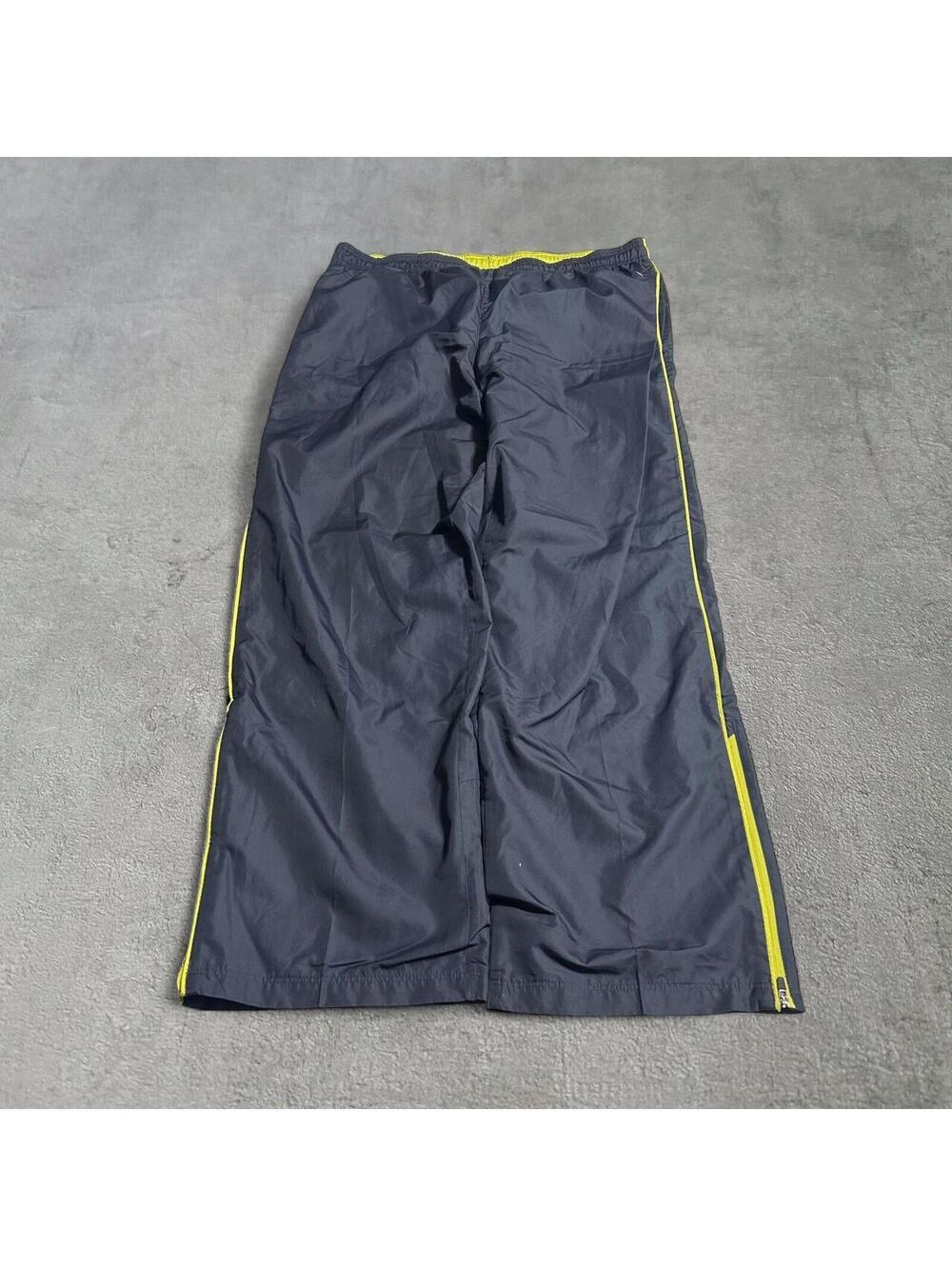 baggy black y2k danskin track pants w neon yellow accents